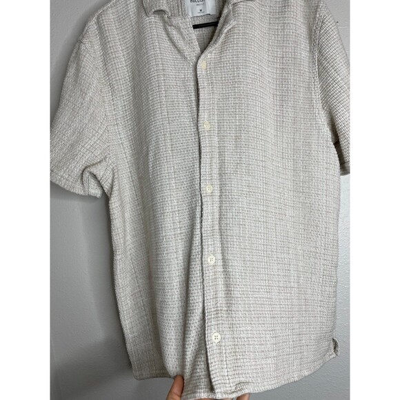 Hollister Textured Cotton Waffle Knit Short Sleeve Button-Up Shirt – Men’s M - Picture 4 of 6